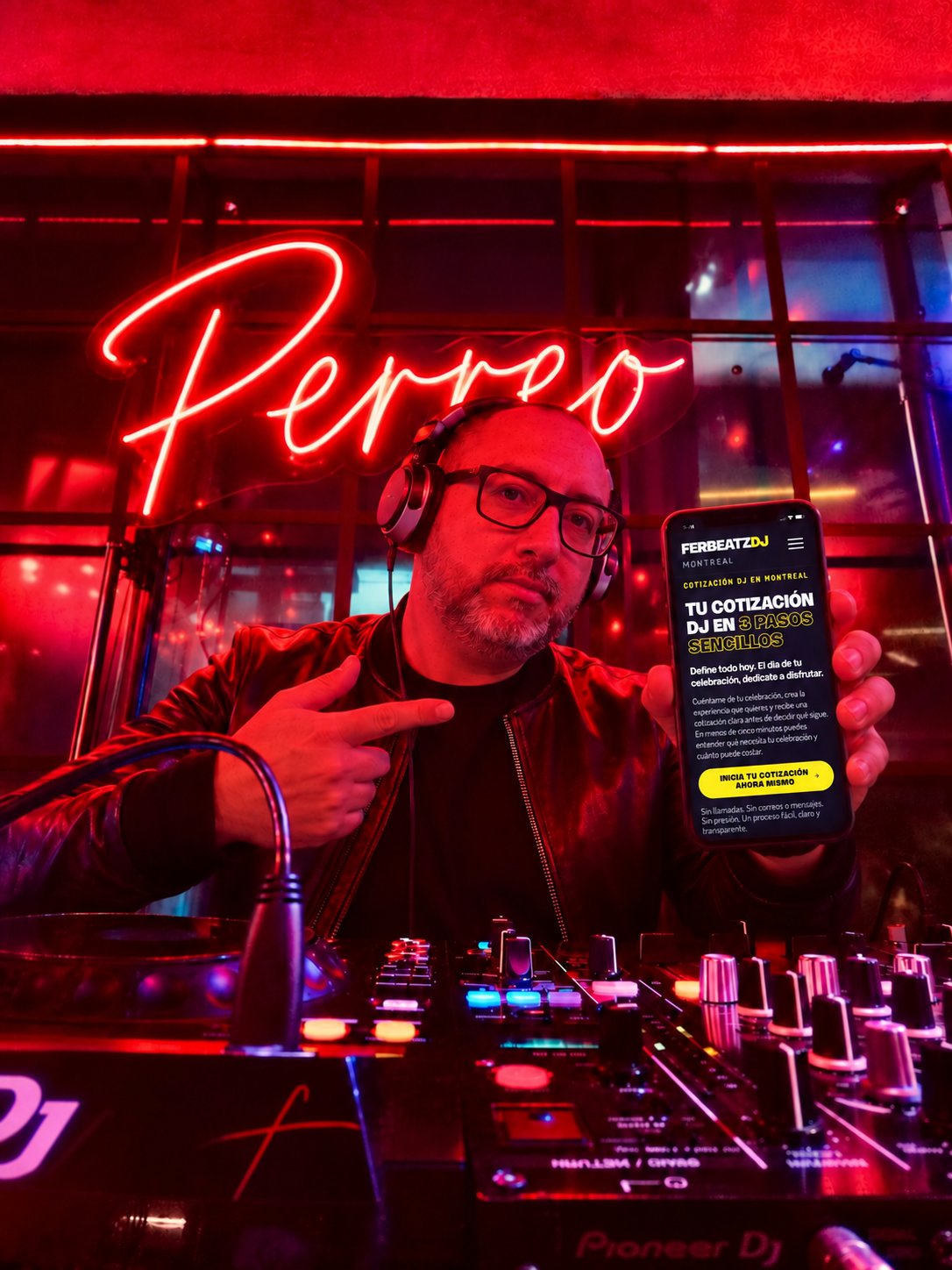 El cotizador de Ferbeatz DJ en un teléfono
